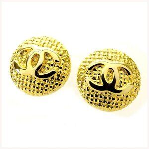 Chanel Earrings COCO Gold Woman Authentic Used Y1806